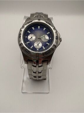 Fossil Blue Men’s BQ9177 Blue Analog Dial Day/Date Sub-Dials